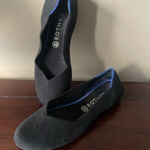 ROTHY'S THE FLAT slip on ballet round toe flats shoes Black size 10.5